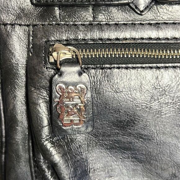 Leonello Borghi Distressed Leather Bag Tote Handles - Picture 3 of 15